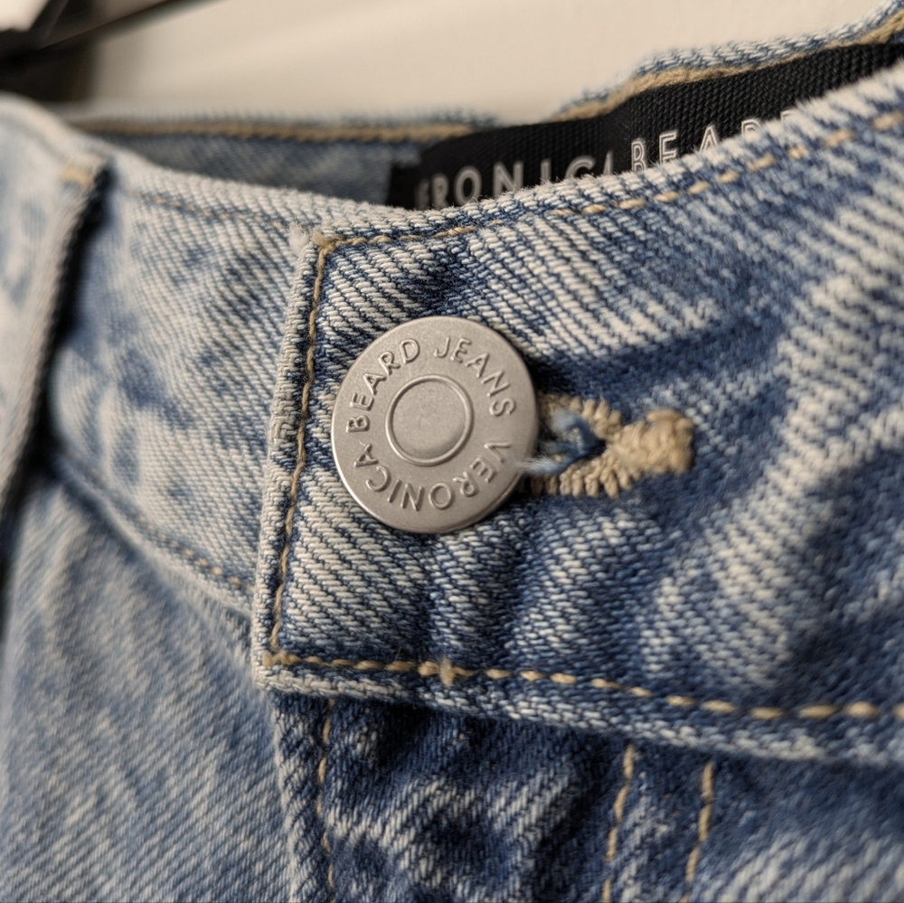 Veronica Beard Carly Kick Flare Jeans 100% Cotton Pebble Stone Blue 14/32 NWT - Picture 6 of 17